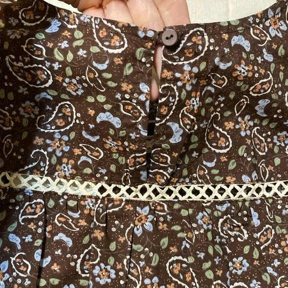&merci Floral Ruffle Cotton Blouse - Brown - Picture 16 of 16